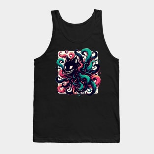 Spooky Abstract Art Demon Fox With Tentacles Tank Top